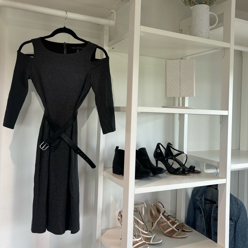 Off the shoulders gray dress